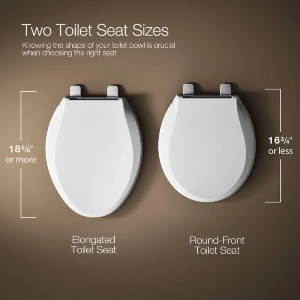 KOHLER Hyten Elevated Quiet-Close Elongated Toilet‎ Seat in White 25875-0